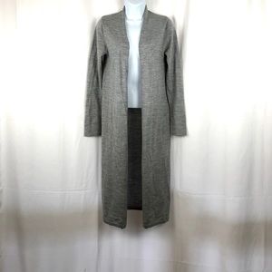 Tahari Wool long open front cardigan sweater S